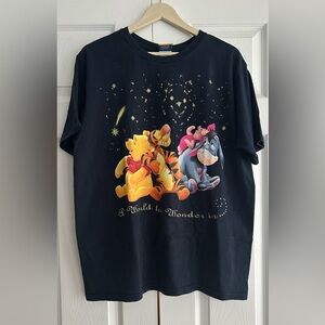 WINNIE THE POOH Vintage 90s Tigger Eeyore Womens Navy T-shirt SizeXL Walt Disney